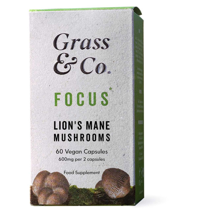 Grass & Co. Focus Lion's Mane Caps 60, imported from the UK