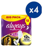 Always Platinum Secure Night Extra Size 5 sanitary towels with wings 4 pack - British product