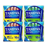 Tampax Pearl Compak Regular Super tampons with applicator, imported from the UK