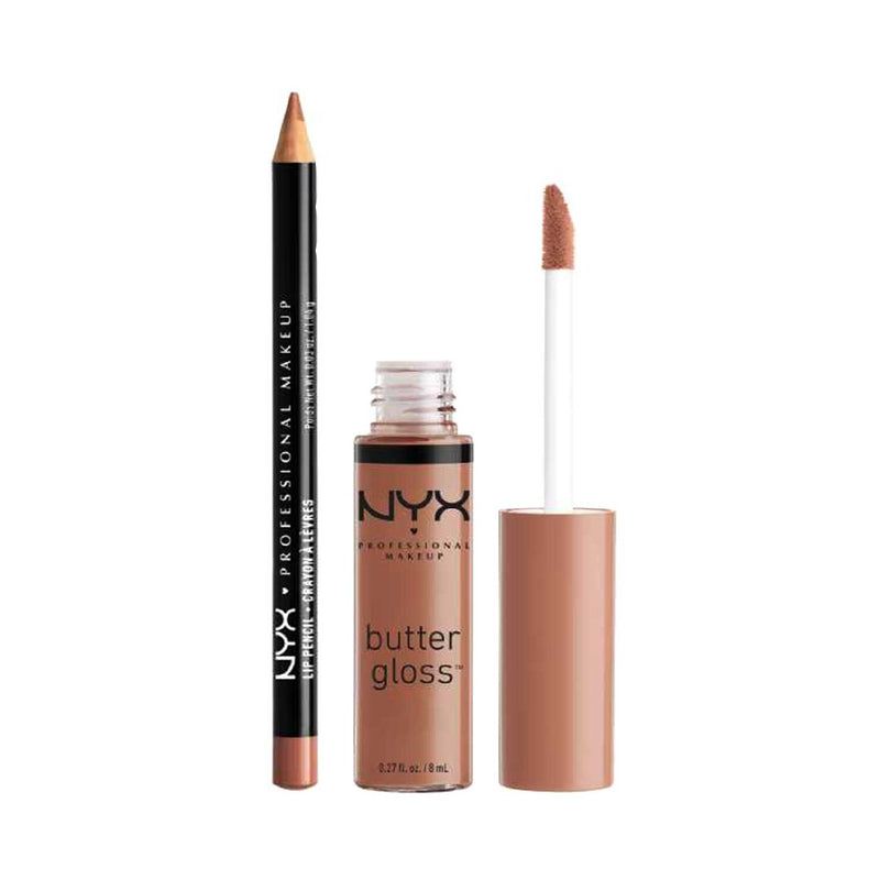NYX Buttergloss Madeleine and Slim Lip Pencil, imported from the UK