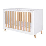 Tutti Bambini Fika Mini Cot Bed White Light Oak Nursery Furniture