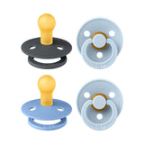 BIBS baby blue soothers 4 pack with round nipple - British product