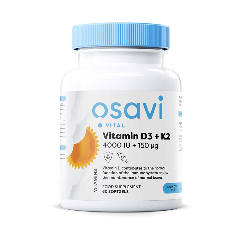 Osavi supplement Vitamin D3 K2 60 softgels, imported from the UK