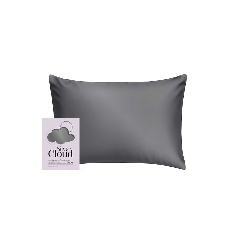 Silver Cloud Satin Pillowcase Charcoal Standard 50x75cm (British brand)