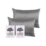 Silver Cloud charcoal satin pillowcase twin pack 50x75cm (British brand)