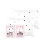 Silver Cloud Satin Pillowcase Heart Print Twinpack 50x75cm (British brand)