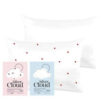 Silver Cloud Heart Print White Satin Pillowcase Set