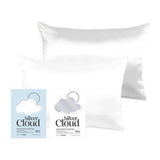 Silver Cloud satin pillowcase set white silver (British brand)