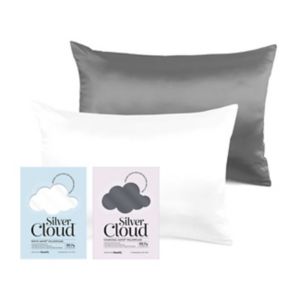 Silver Cloud white and charcoal pillowcase set 50x75cm, imported from the UK