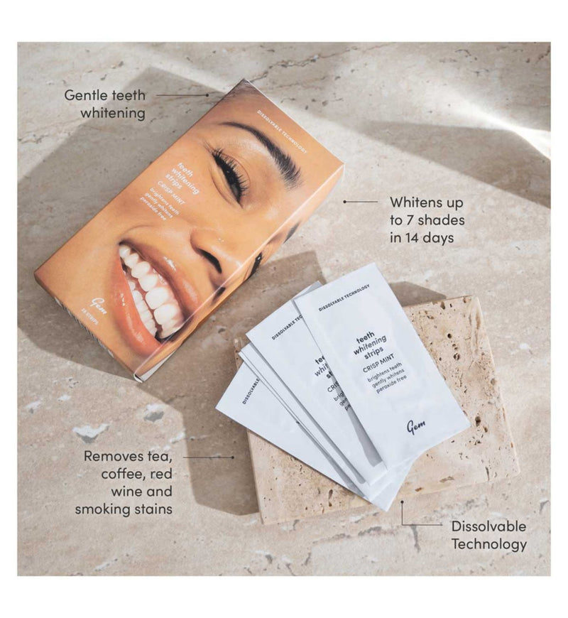 Gem PAP dissolvable whitening strips 28 sachets, UK version