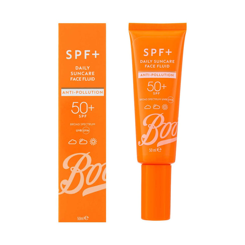 Boots SPF+ anti pollution face fluid SPF50 50ml, UK version