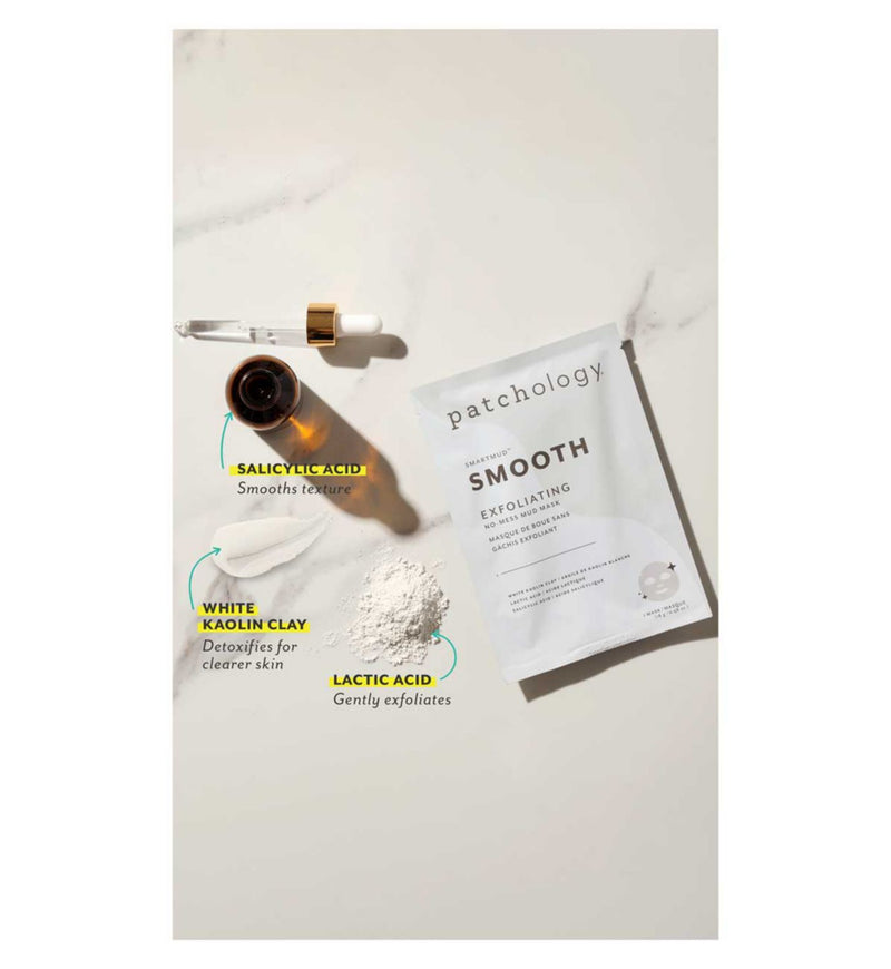 Patchology SmartMud Smooth Exfoliating Mud Mask Single, imported from the UK