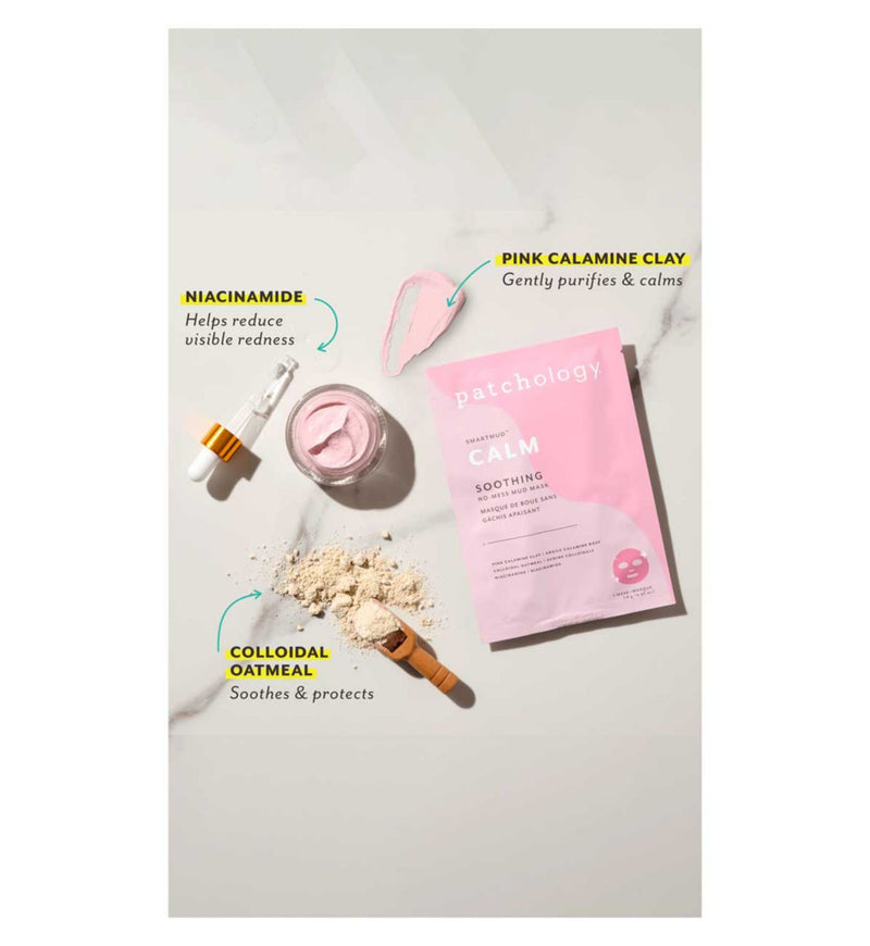 Patchology SmartMud Calm Soothing Mud Mask single unit, imported from the UK