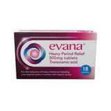 Evana heavy period relief 500mg tablets 18 pack (British brand)
