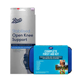 Boots Support Pain Relief Bundle with knee support and first aid kit, UK version