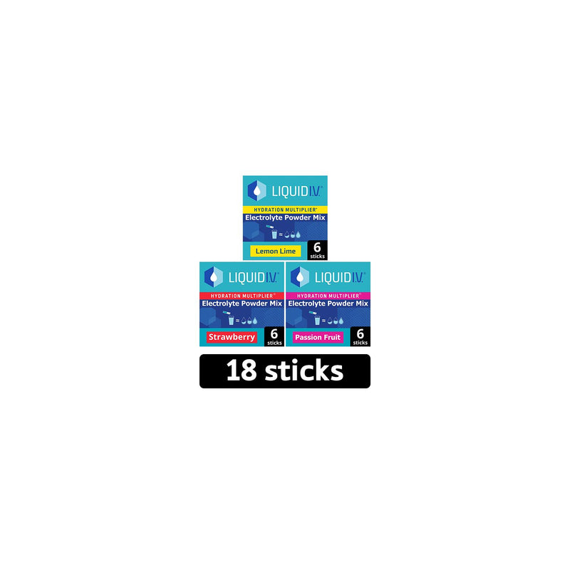Liquid I.V. Electrolyte Powder Mix Variety Pack 18 Sachets, UK version