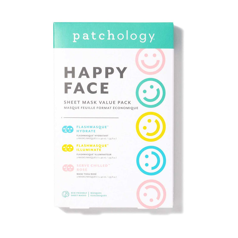 Patchology Happy Face Sheet Mask Bundle, imported from the UK