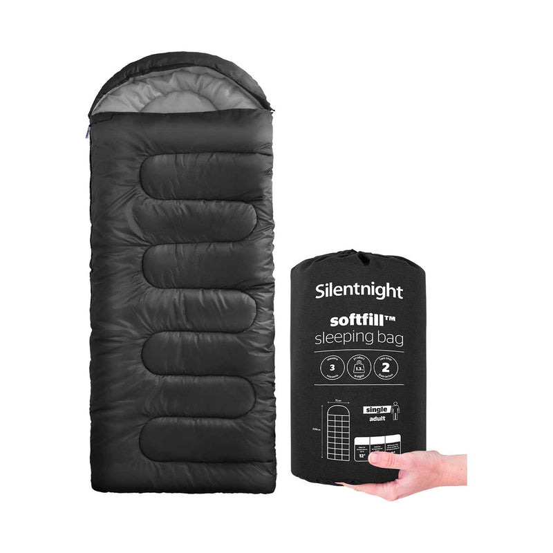 Silentnight Adult Sleeping Bag Black (British brand)