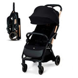 Kinderkraft APINO Kompakter Kinderwagen Rabenschwarz, leichter Buggy