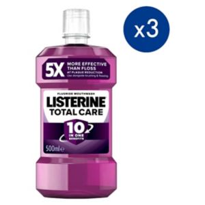 Listerine Total Care Mouthwash Three Bottles, UK version