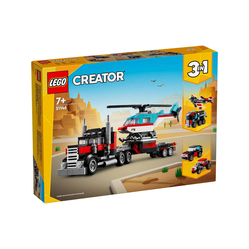 LEGO Creator Flatbed Truck with Helicopter toy 270 pieces, UK version