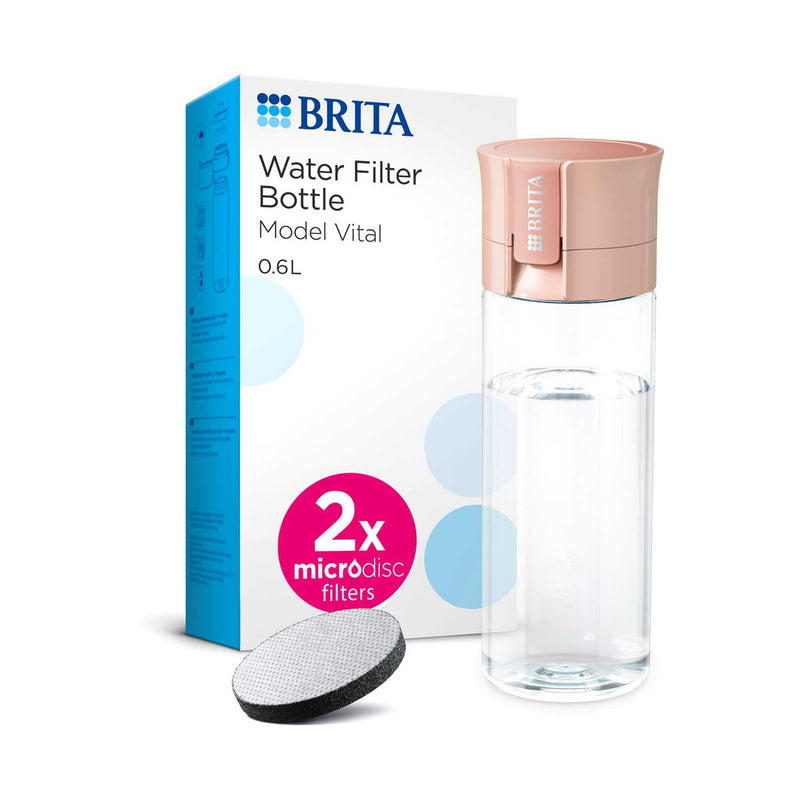 Brita Vital Water Filter Bottle Apricot 600ml - British product