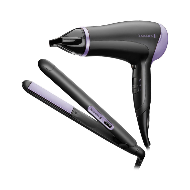 Remington hair styling gift set with hairdryer and straightener - British product
