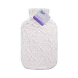 Boots Boots Hot Water Bottle with Cable Knit Cover - Cream - 1.6ltr- Buy online at McGrocer