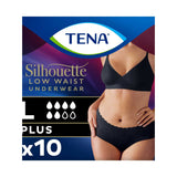 TENA Silhouette Plus incontinence pants large low waist black 10s, UK version