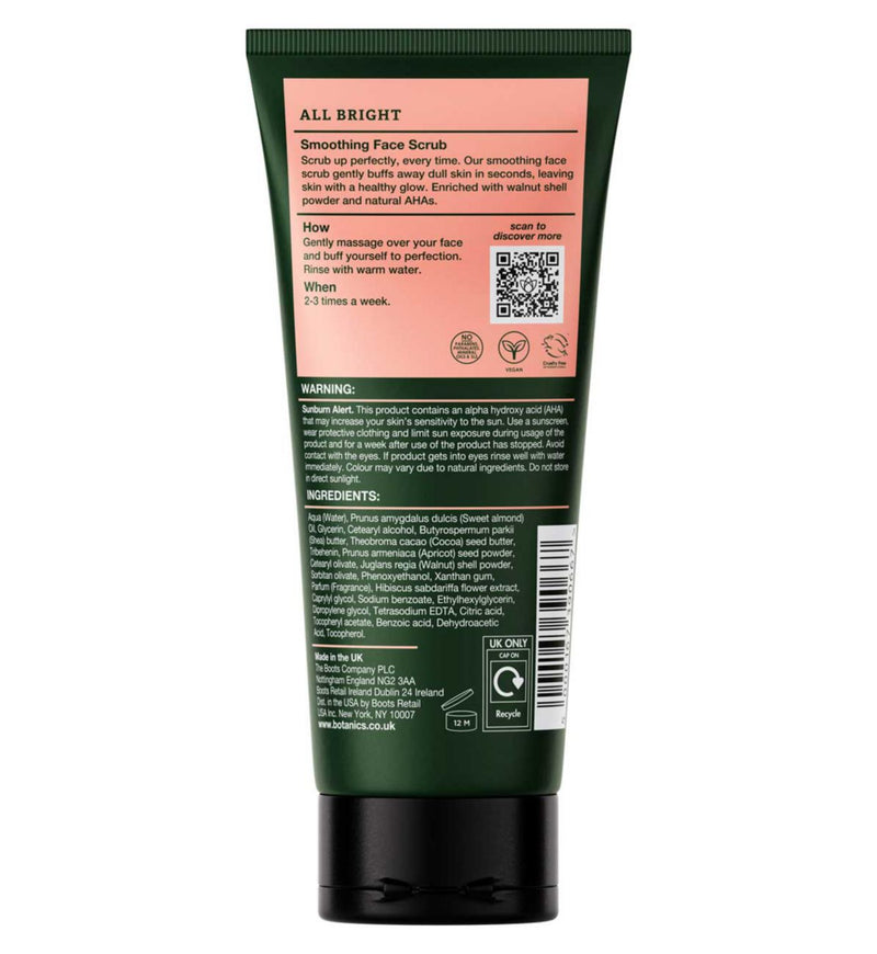Botanics All Bright Face Scrub 75ml - British product