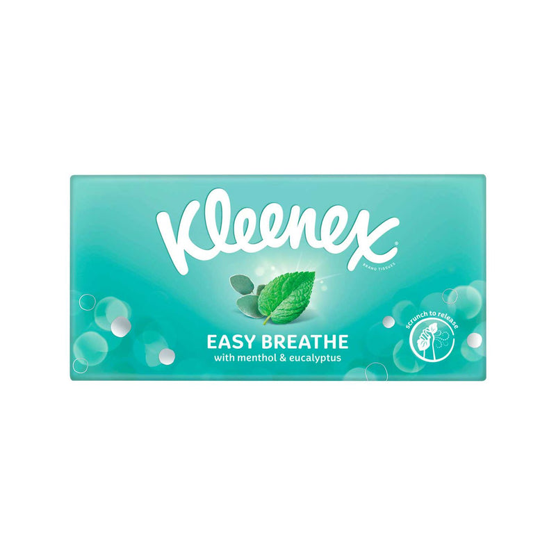 Kleenex Easy Breathe facial tissues with eucalyptus and menthol 56 count, UK version