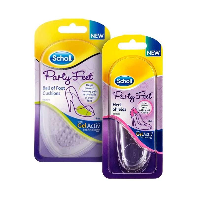 Scholl Party Feet foot cushions and heel shields - British product