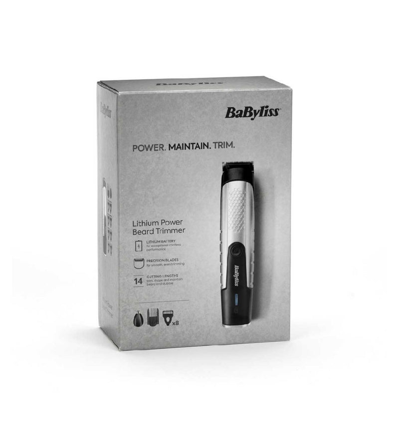 BaByliss lithium power cordless beard trimmer 16 x 4 x 4cm, UK version