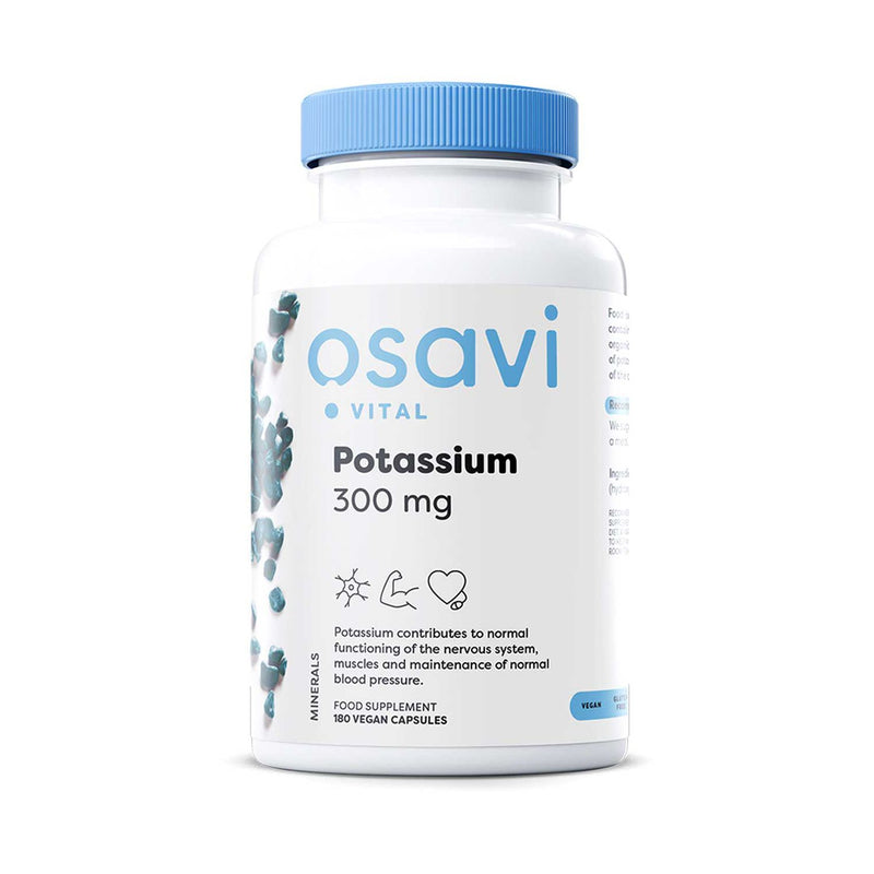 Osavi Potassium 300mg supplement 180 vegan capsules, imported from the UK