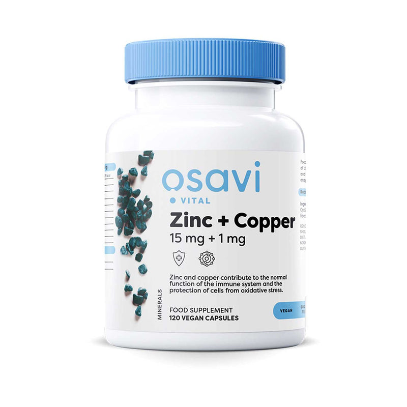 Osavi Zinc + Copper supplement 120 vegan capsules, UK version