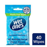 Wet Ones Biodegradable Antibacterial Hand Wipes 40 wipes (British brand)