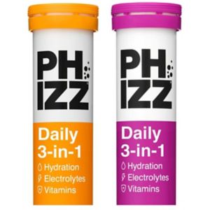 Phizz Orange Apple Blackcurrant Hydration Electrolyte Vitamins Effervescent Tablet Bundle 40 Tablets