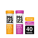 Boots Phizz Orange Apple Blackcurrant Hydration Electrolyte Vitamins Effervescent Tablet Bundle 40 Tablets- Buy online at McGrocer