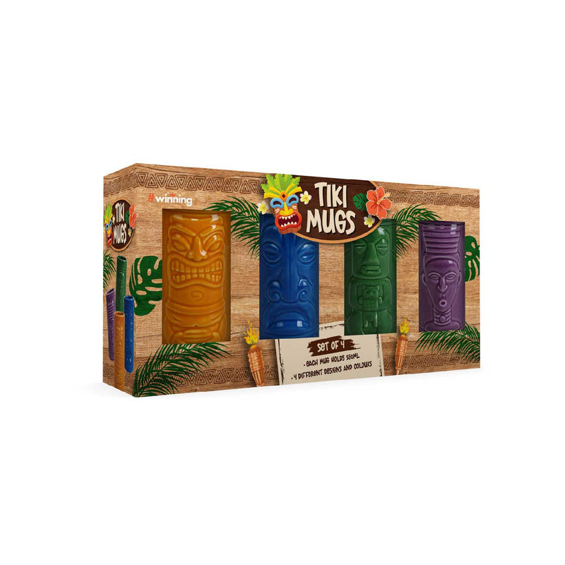 Winning Tiki Mugs set of 4 ceramic cups (British brand)