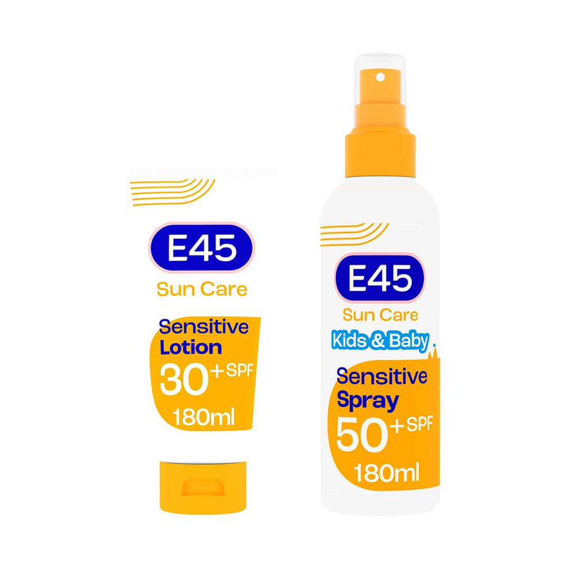E45 sun care bundle lotion and spray 360ml - British product