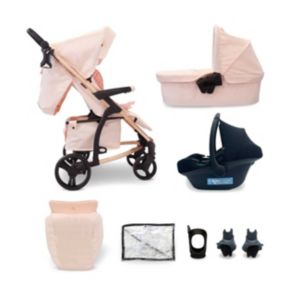 My Babiie MB200i 3-in-1 Travel System Pink Plaid, imported from the UK