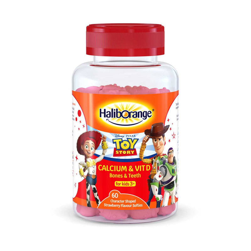 Haliborange calcium and vitamin D softies 60 strawberry flavour - British product