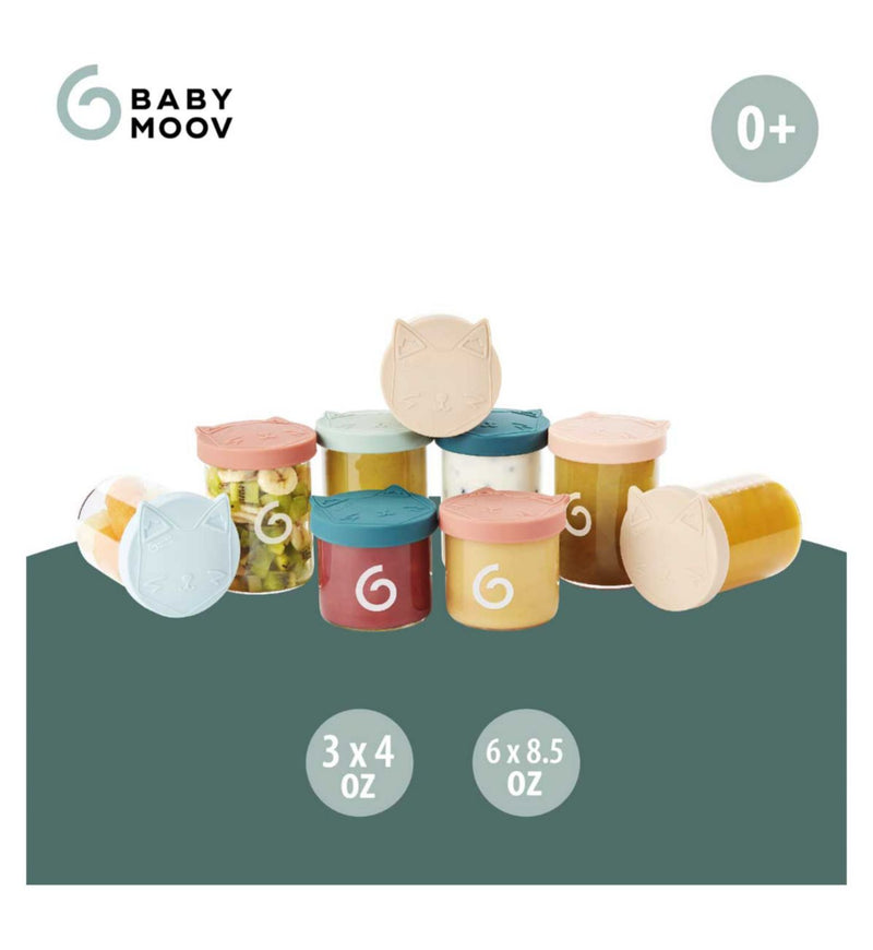 Babymoov Isy Bowls Glass Food Storage Set 9 Pieces - British product
