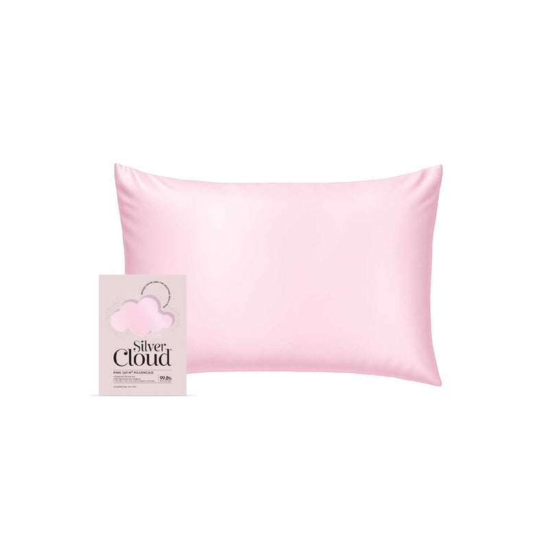 Silver Cloud pink satin pillowcase standard size 50x75cm (British brand)