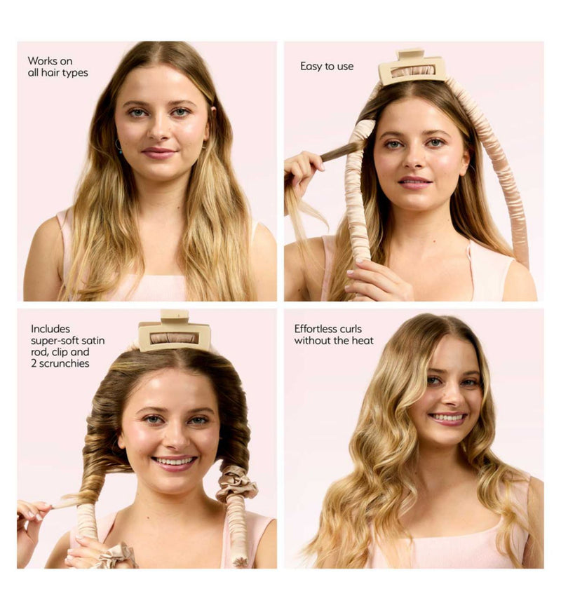 Silver Cloud Heatless Hair Curler Set Silver Ion Caramel (British brand)