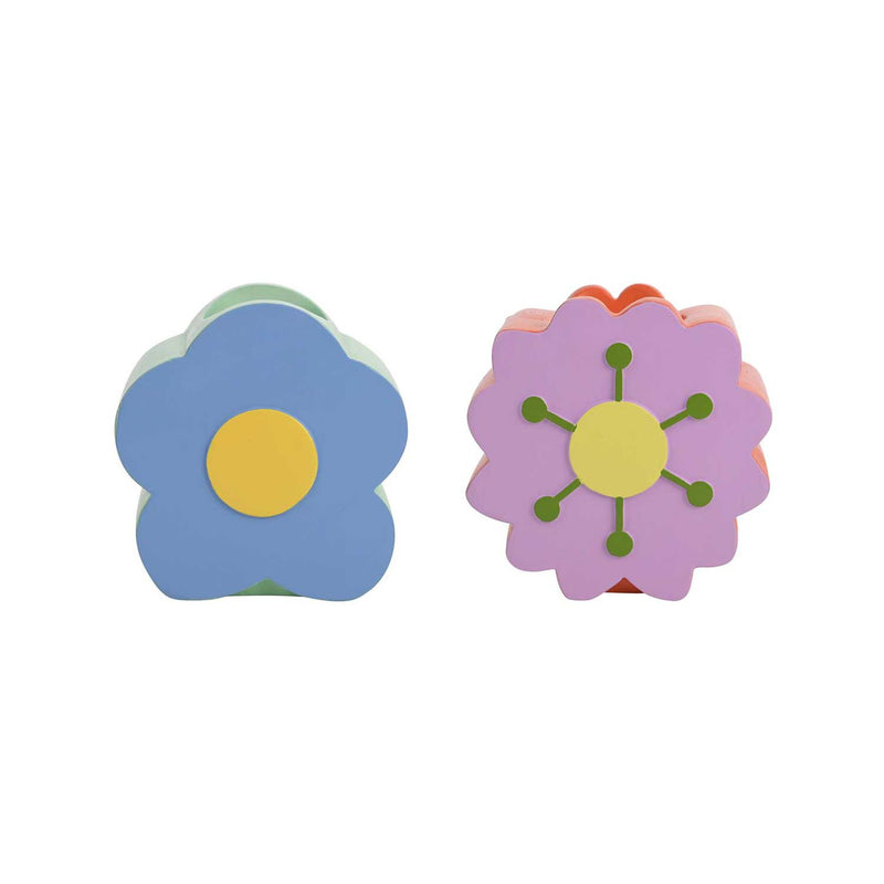 Raspberry Blossom flower candle holders 2 pack - British product