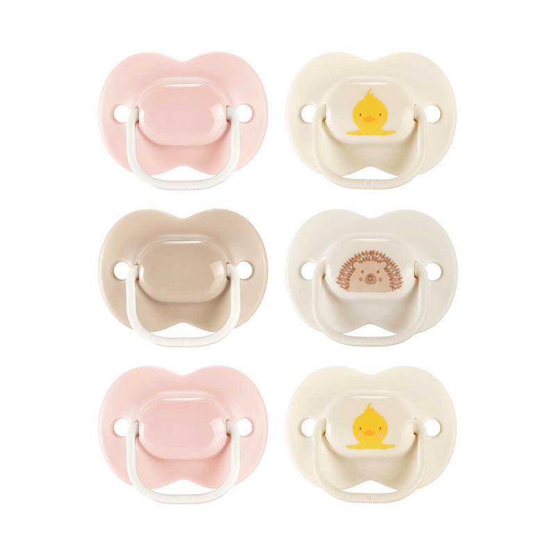 Tommee Tippee Pink Neutrals soothers 6 pack (British brand)