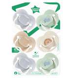 Tommee Tippee Soothers Symmetrical Blue Neutrals 6 Pack (British brand)