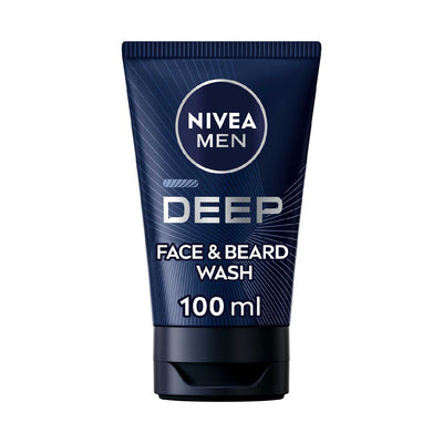 Boots NIVEA Men Deep Darkwood Face & Beard Wash Cleanser 100ml- Buy online at McGrocer