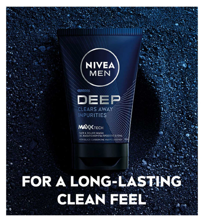 NIVEA Men Face and Beard Wash Darkwood 100ml , imported from the UK
